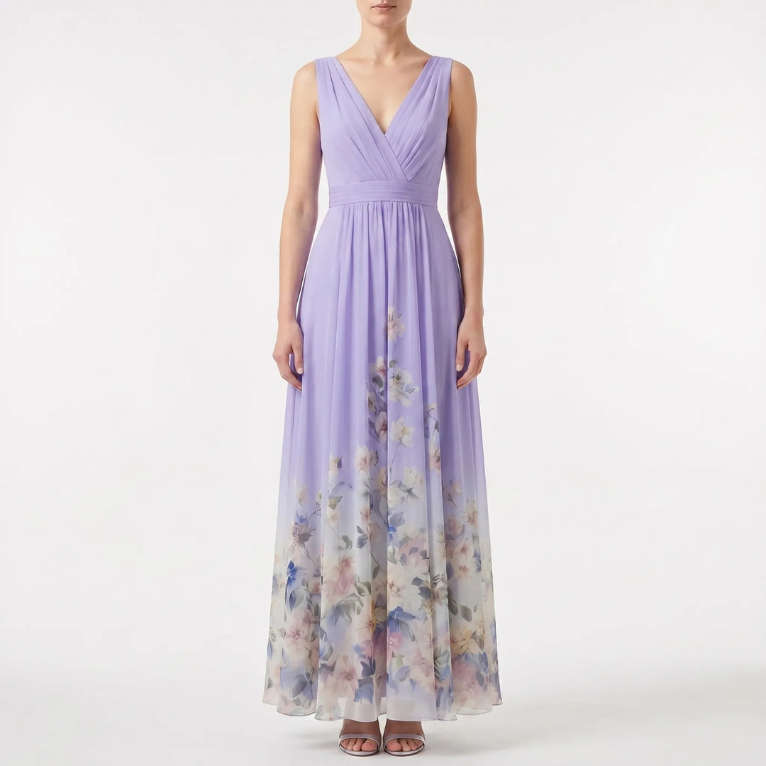 Women’s Floral V-Neck Maxi Dress