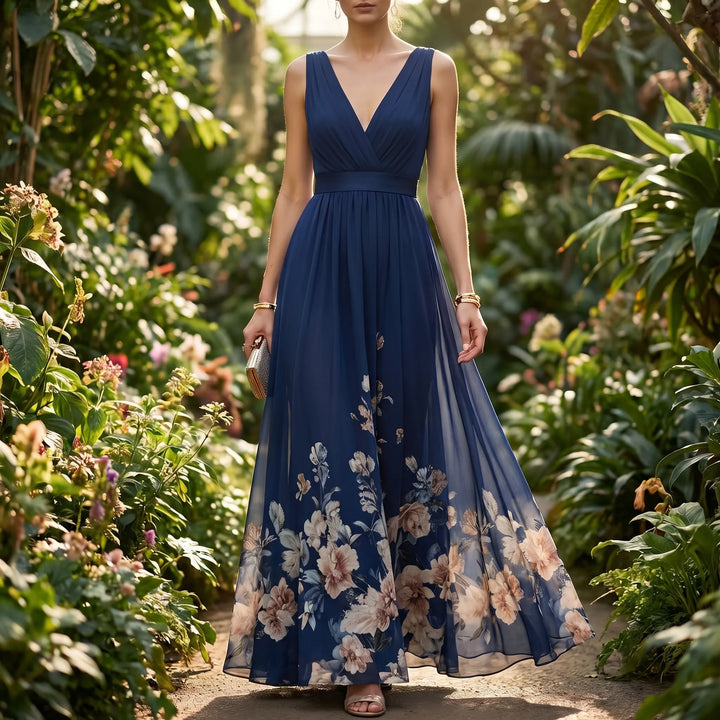 Women’s Floral V-Neck Maxi Dress