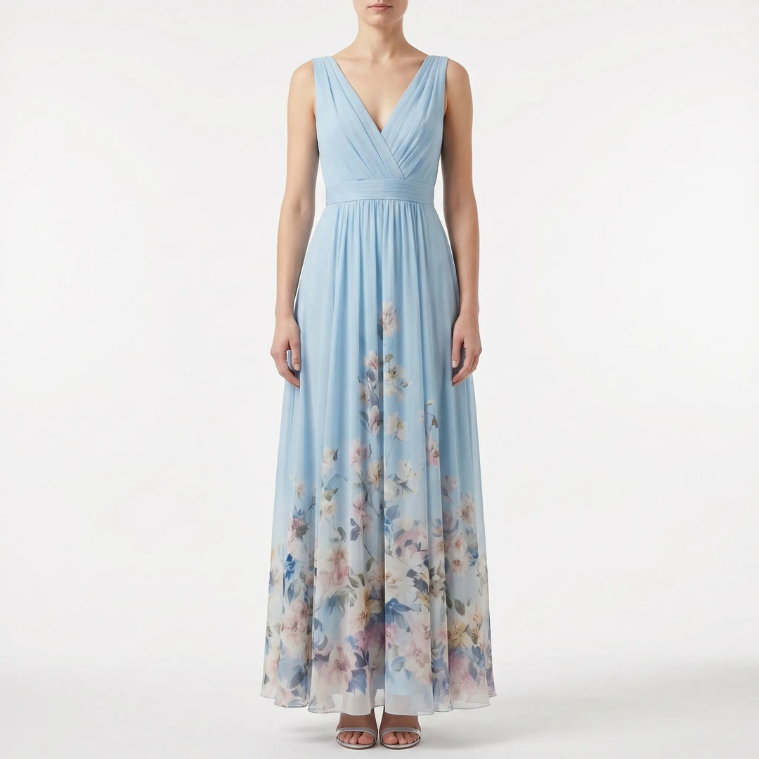 Women’s Floral V-Neck Maxi Dress