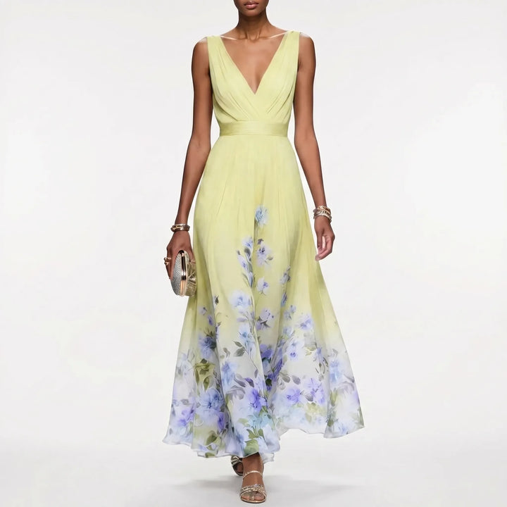 Women’s Floral V-Neck Maxi Dress