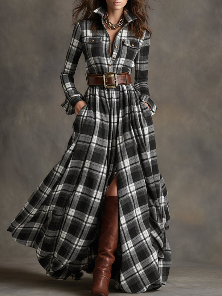 Classic Belted Button-Up Shirt Dress
