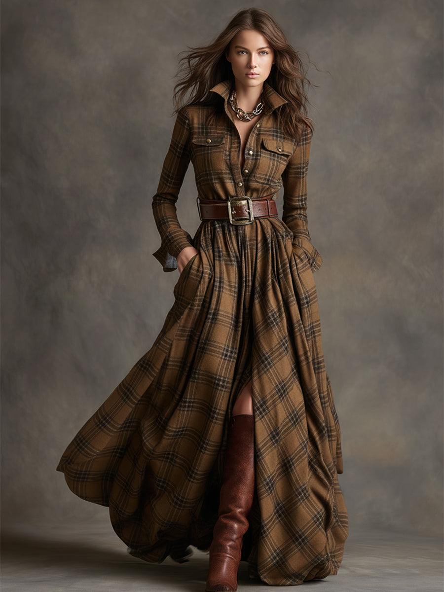 Classic Belted Button-Up Shirt Dress