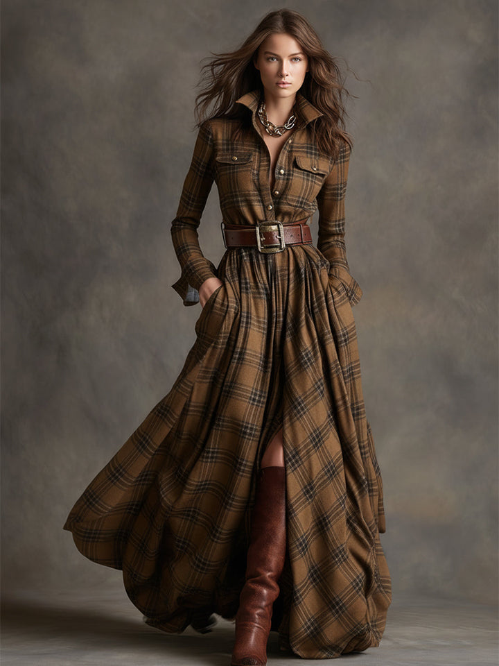 Classic Belted Button-Up Shirt Dress