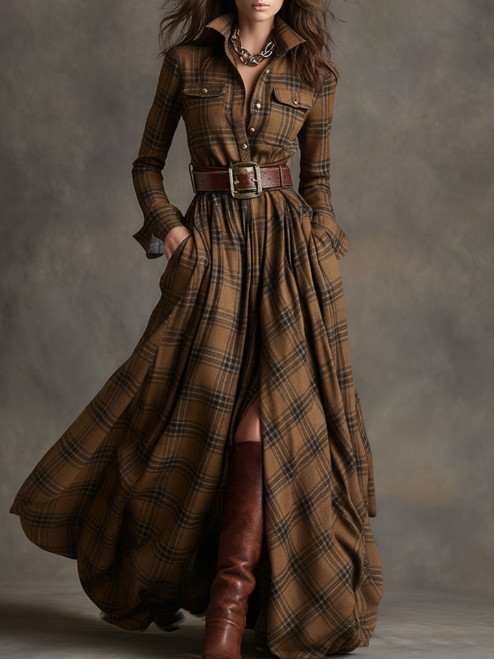 Classic Belted Button-Up Shirt Dress