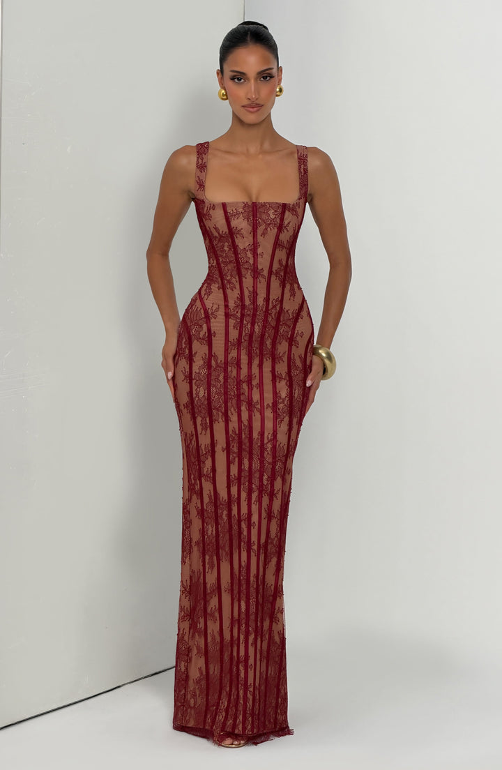 Burgundy Maxi Summer Dress