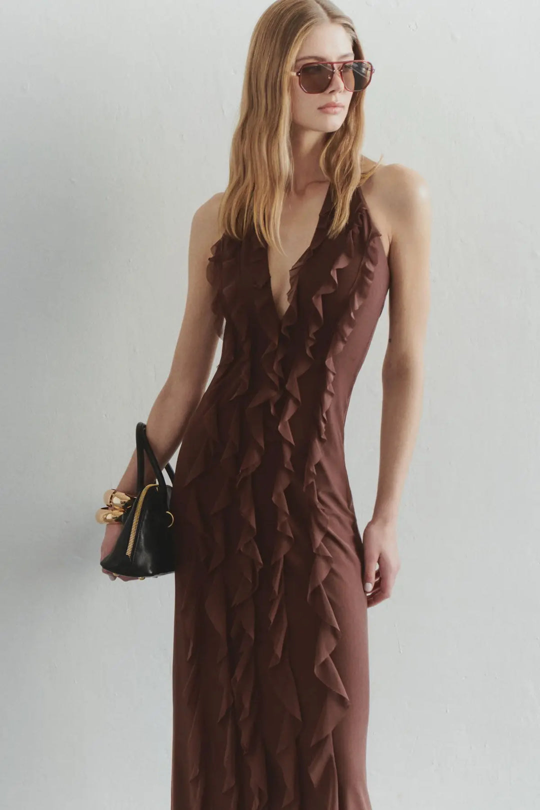 Ruffle Halter Maxi Dress – Elegant Summer Dress