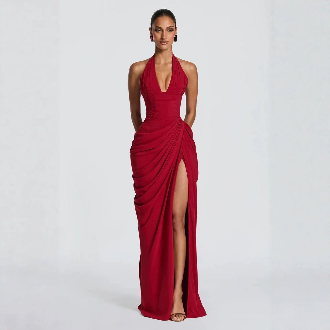 Blush Satin Maxi Dress