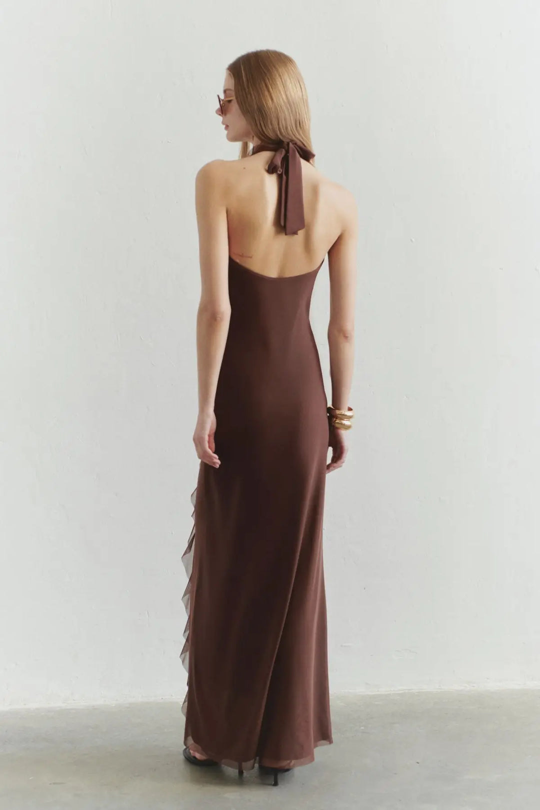Ruffle Halter Maxi Dress – Elegant Summer Dress