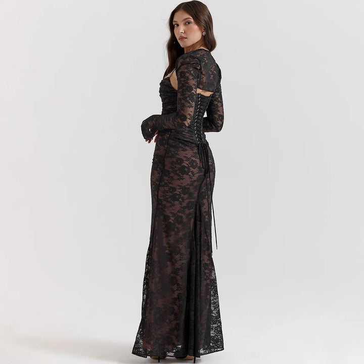 Lace Formal Wedding Guest Maxi Dress