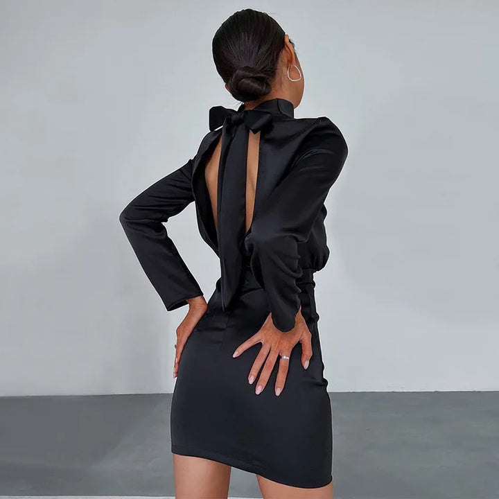 Black Formal Wedding Guest Mini Dress