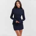Long Sleeve Pocket Bodycon Mini Dress