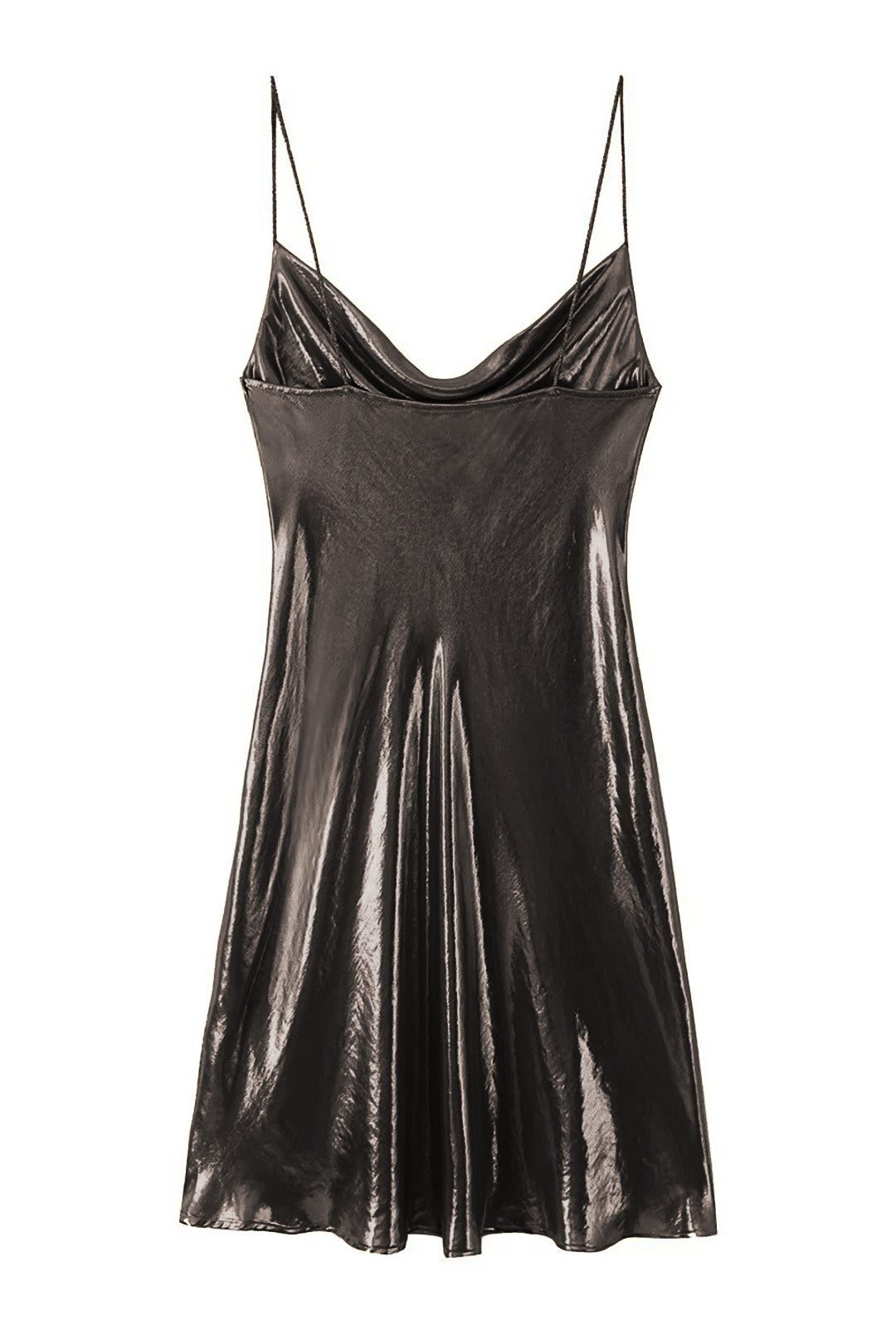 Women's Cowl Neck Metallic Mini Summer Dress
