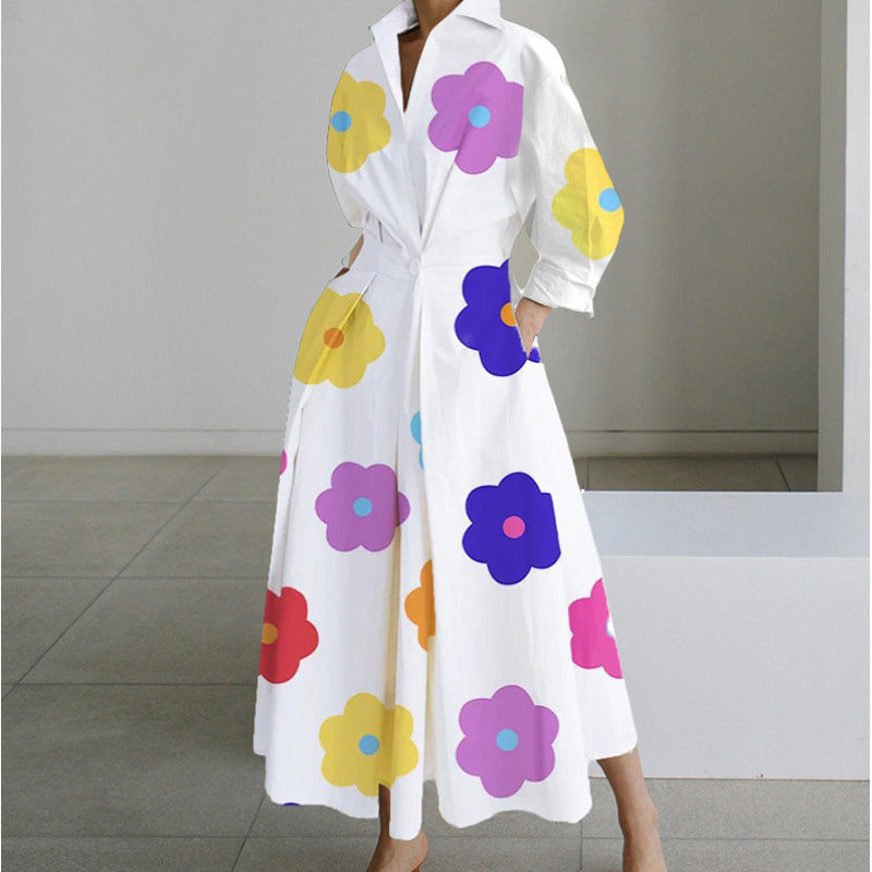 Elegant Front Wrap Collared Maxi Dress