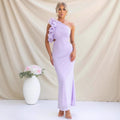 Formal Wedding Guest One-Shoulder Maxi Dress with Ruffles for Women