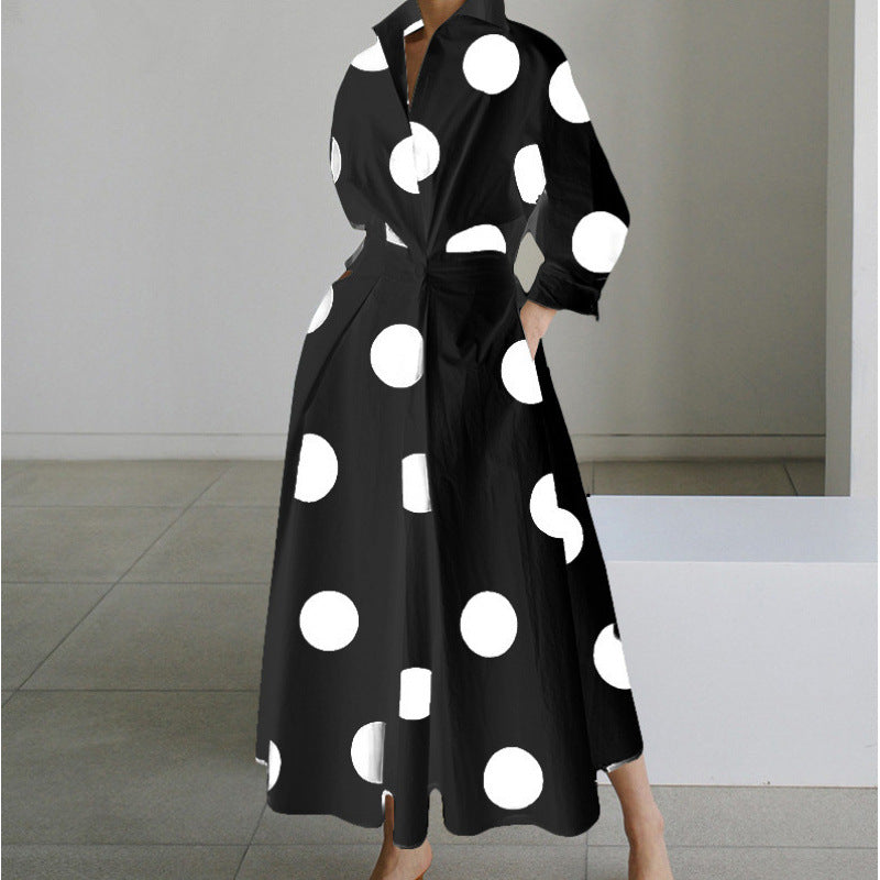 Elegant Front Wrap Collared Maxi Dress