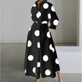 Elegant Front Wrap Collared Maxi Dress