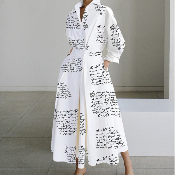 Elegant Front Wrap Collared Maxi Dress