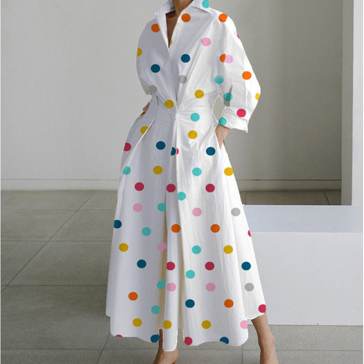 Elegant Front Wrap Collared Maxi Dress