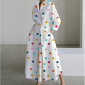 Elegant Front Wrap Collared Maxi Dress