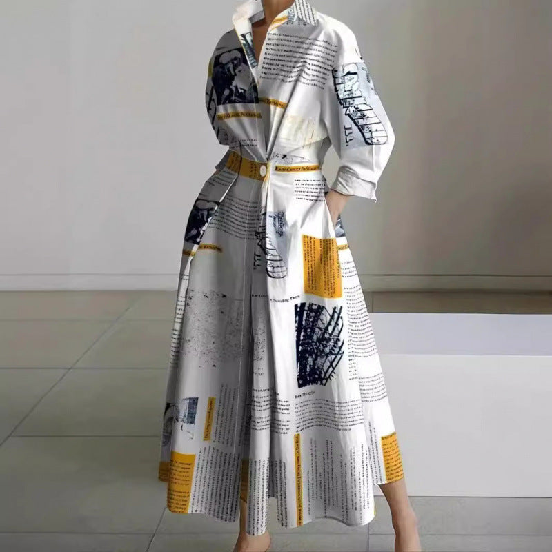 Elegant Front Wrap Collared Maxi Dress