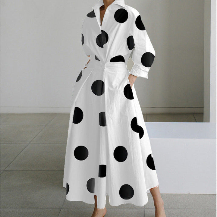 Elegant Front Wrap Collared Maxi Dress