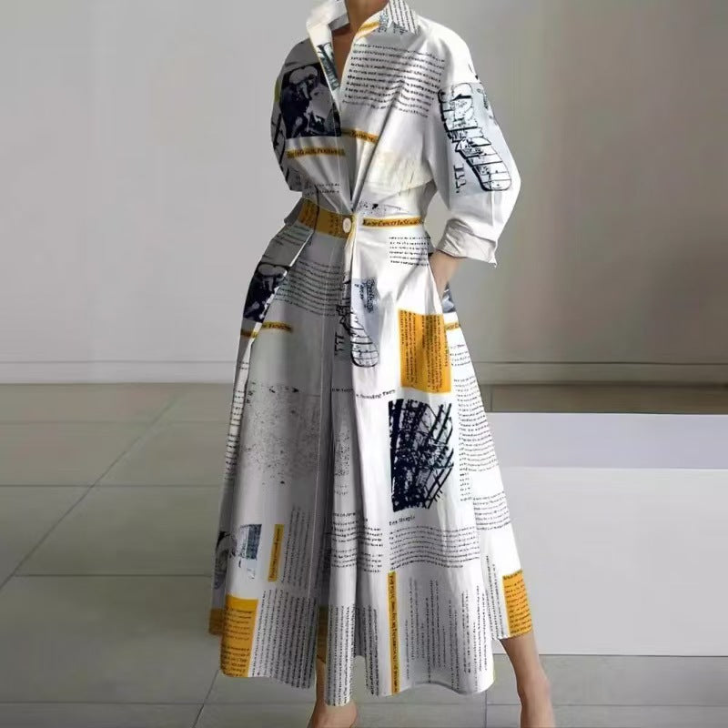 Elegant Front Wrap Collared Maxi Dress