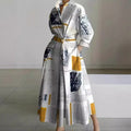 Elegant Front Wrap Collared Maxi Dress