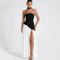 Formal Wedding Guest Strapless Maxi Dress with Leg Split for Women