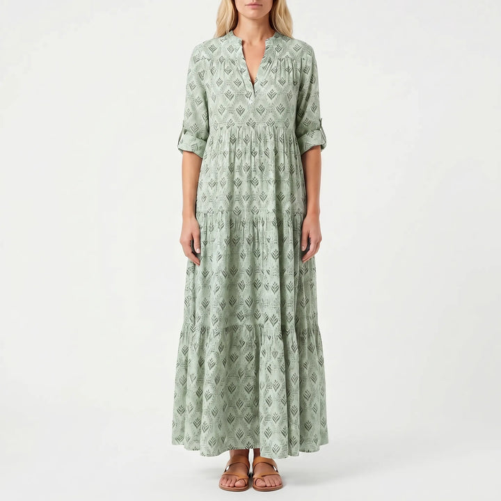Women’s Printed Long Sleeve Maxi Dress