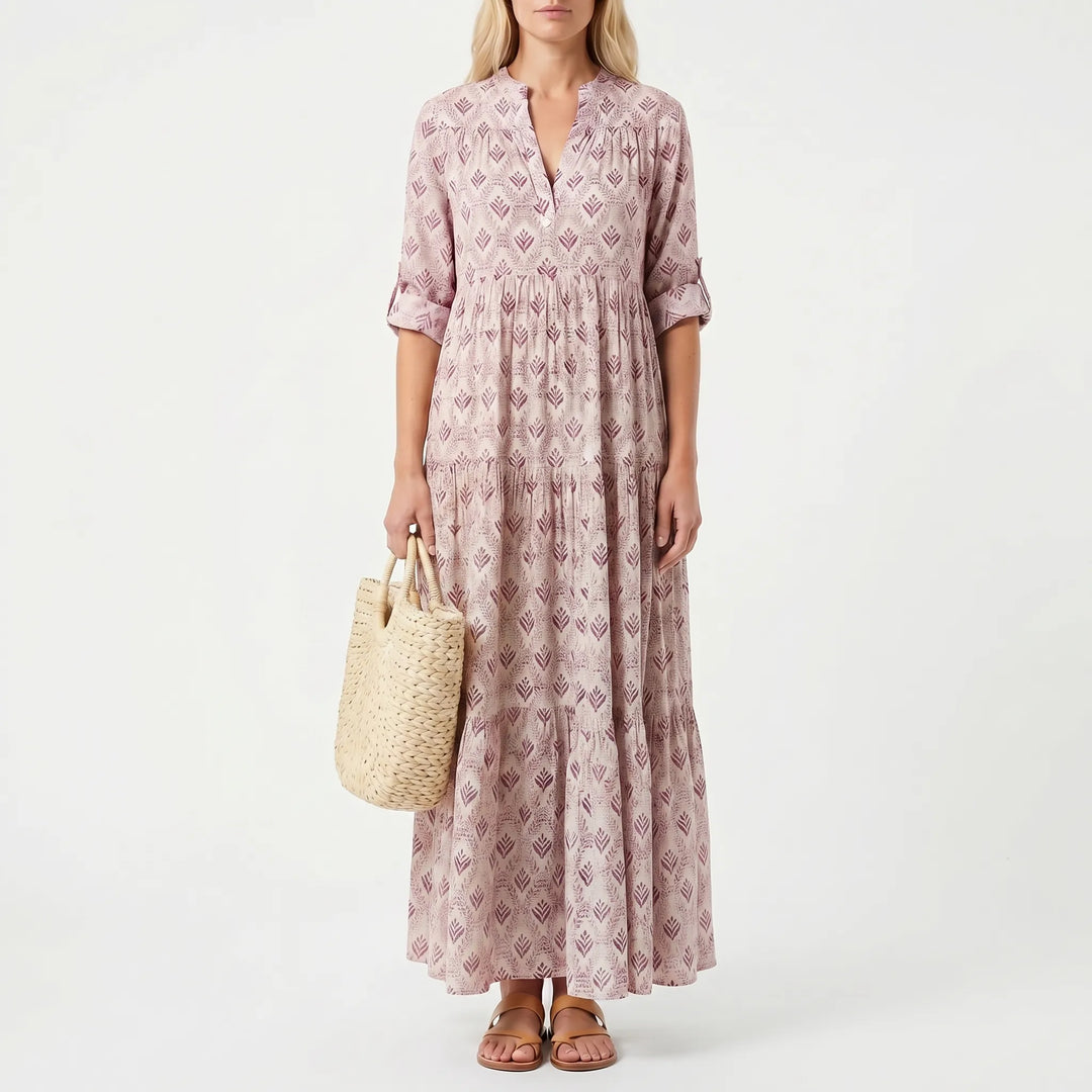 Women’s Printed Long Sleeve Maxi Dress