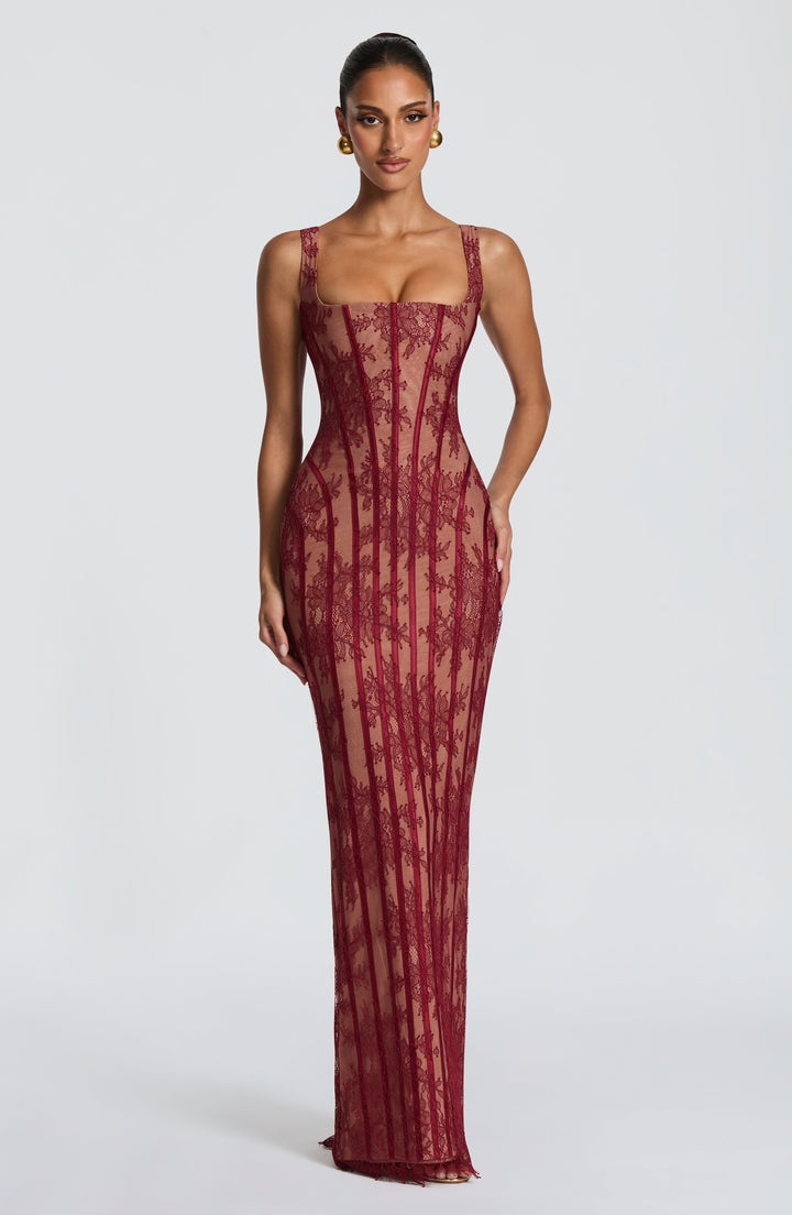 Burgundy Maxi Summer Dress