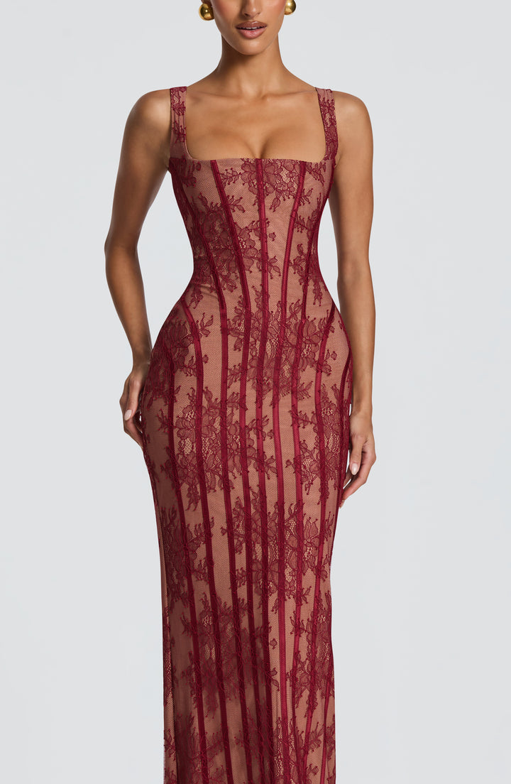 Burgundy Maxi Summer Dress