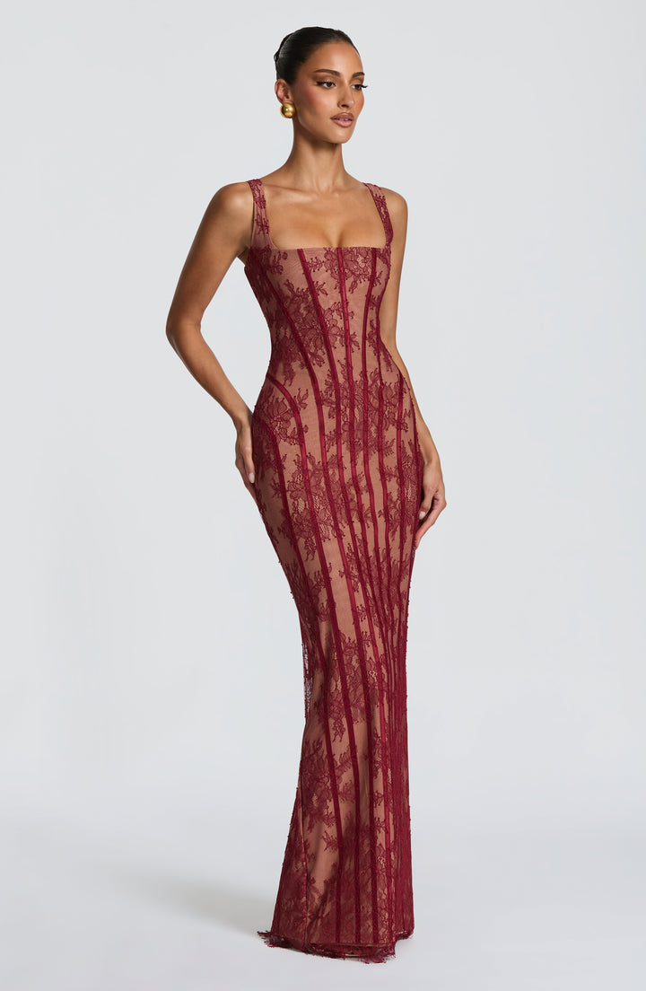 Burgundy Maxi Summer Dress