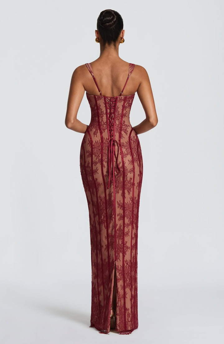 Burgundy Maxi Summer Dress