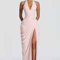Blush Satin Maxi Dress