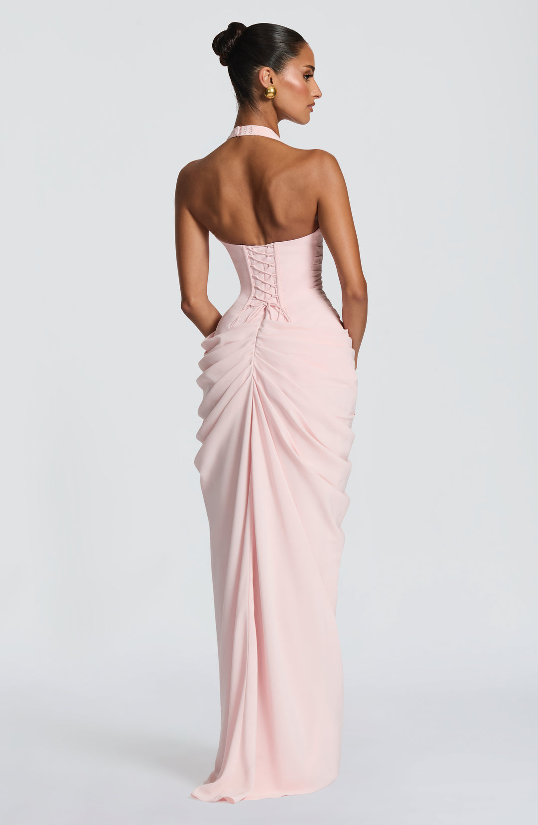 Blush Satin Maxi Dress