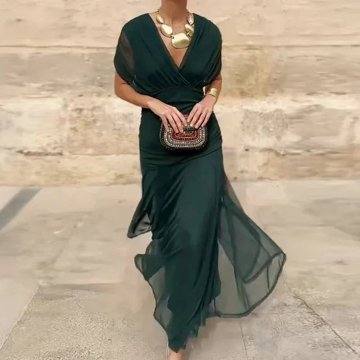 Elegant Dress With V-Neckline