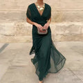 Elegant Dress With V-Neckline