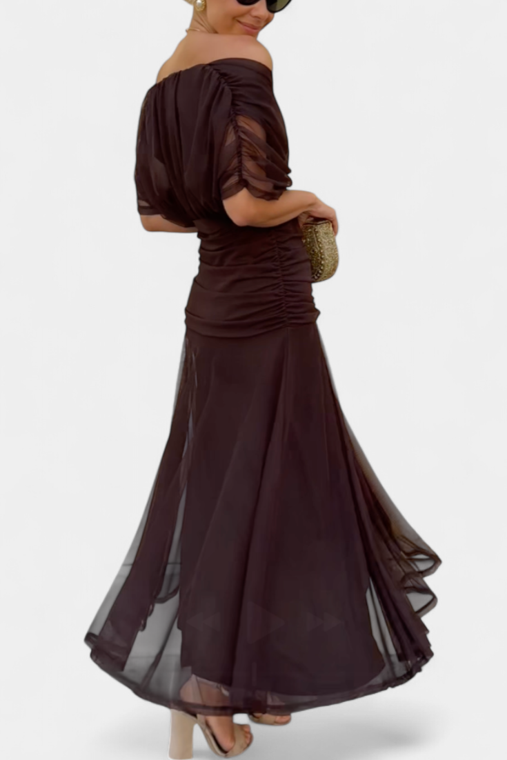 Elegant Dress With V-Neckline