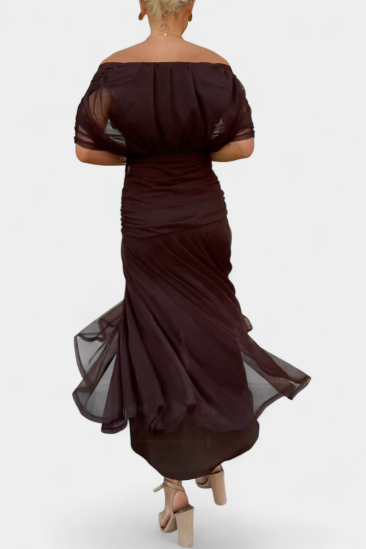 Elegant Dress With V-Neckline