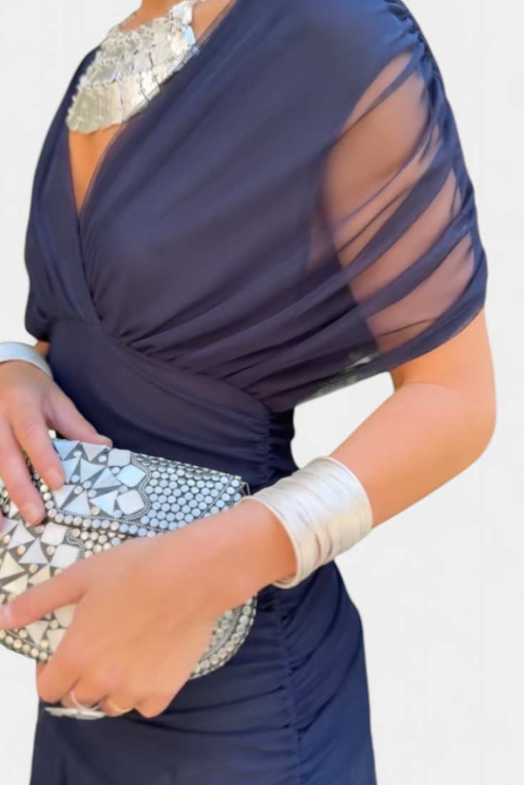 Elegant Dress With V-Neckline