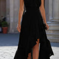 Ruched Pleated Square Neck Midi Dresses