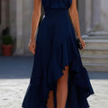 Ruched Pleated Square Neck Midi Dresses