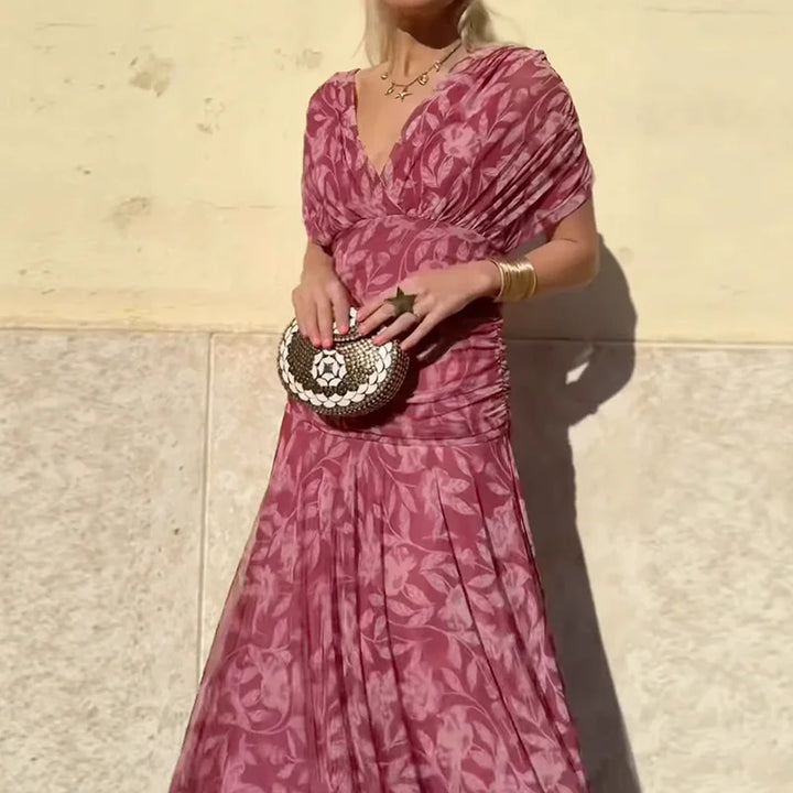 Elegant Dress With V-Neckline