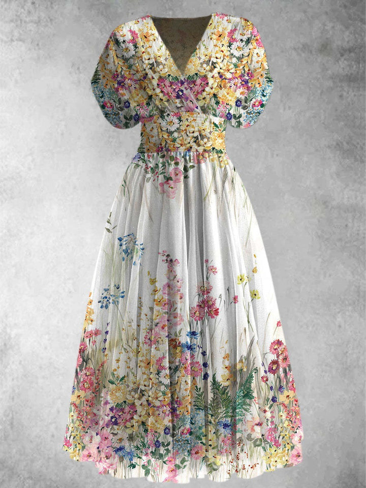 Short Sleeve Floral Maxi Dress