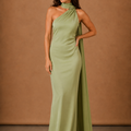 Women’s Satin One Shoulder Maxi Dress – Elegant Evening Occasion | Areleon