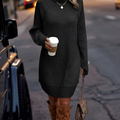 Women's Knit Dress Long Sleeve Mini | Winter Style