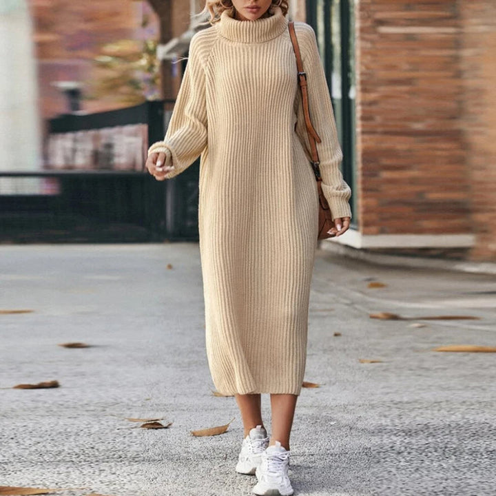 Women's Long Sleeve Knit Dress | Roll Neck