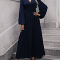 Women's Slit Dress Long Sleeve Midi | Wedding Guest