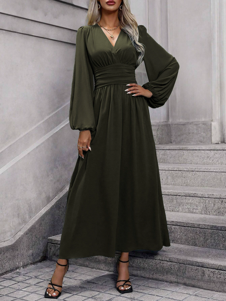 Women's Slit Dress Long Sleeve Midi | Wedding Guest